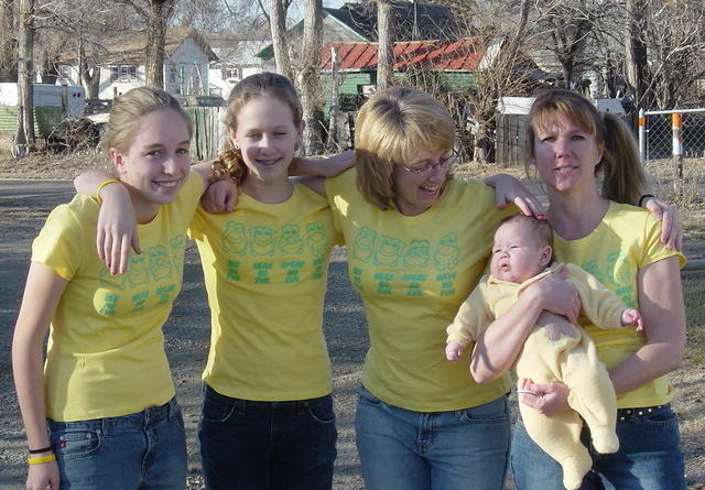 Four girls and a boy