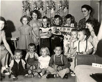 left to right - Pennie Strong, Cheryl Strong, Paul Bradley, Joe Peaslee, Greg Strong, Shonna Strong (Adams) and Tom Shellenberg